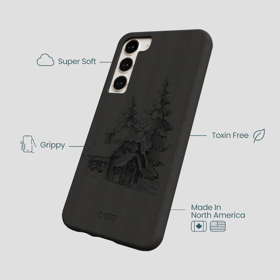 Black Lone Cabin Samsung Galaxy S23+(Plus) Case - Image 4