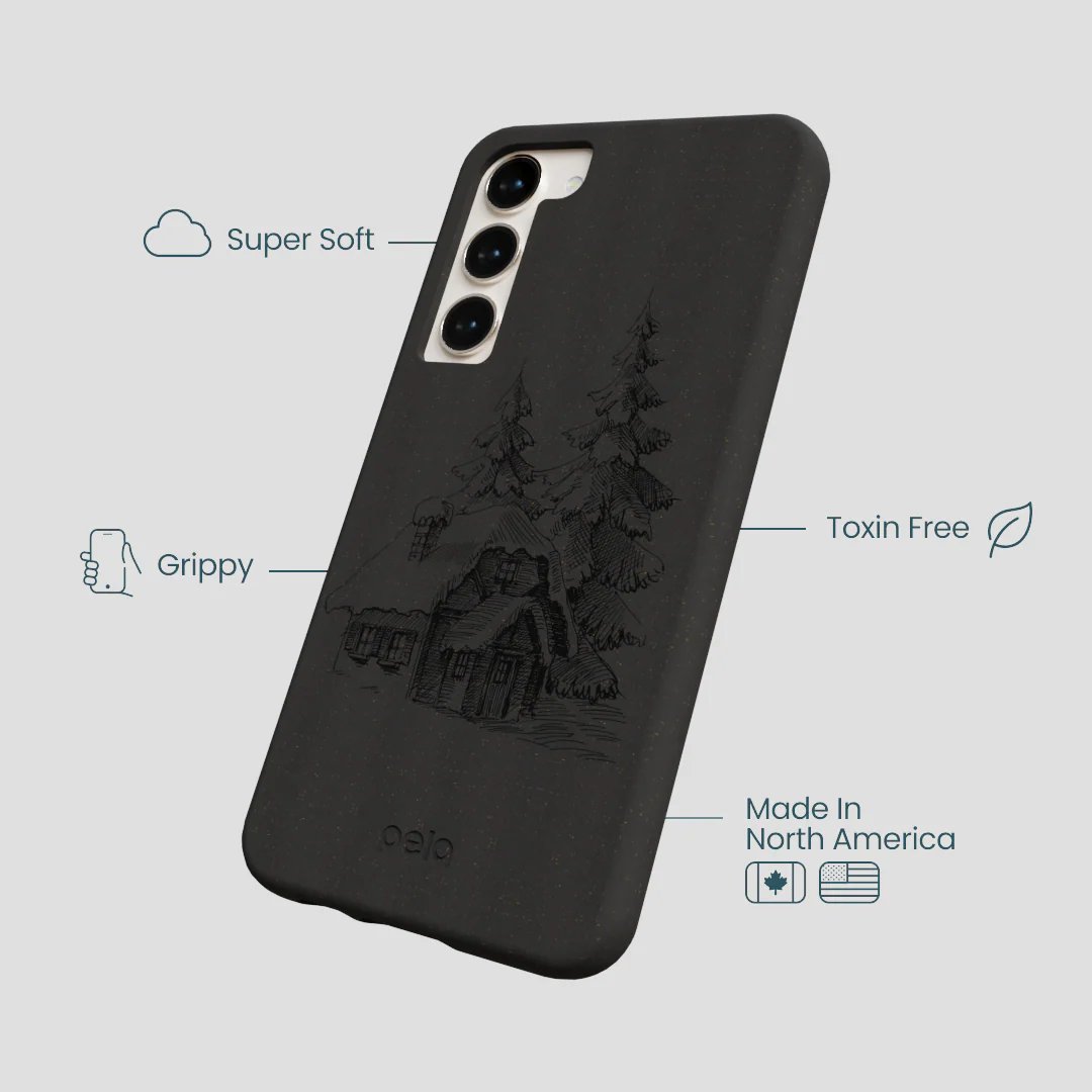 Black Lone Cabin Samsung Galaxy S24+(Plus) Case - Image 4