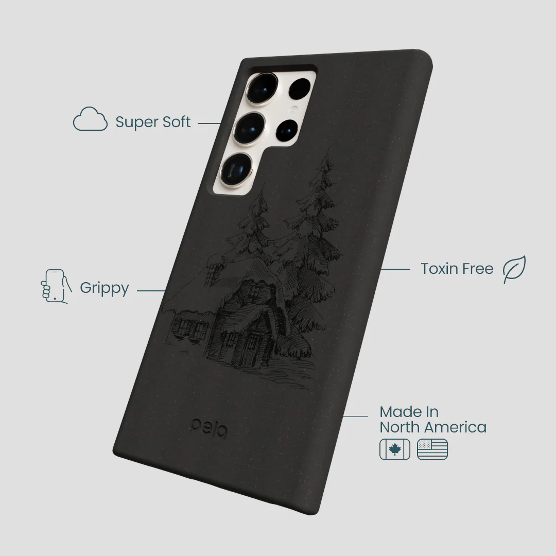 Black Lone Cabin Samsung Galaxy S24 Ultra Case - Image 4