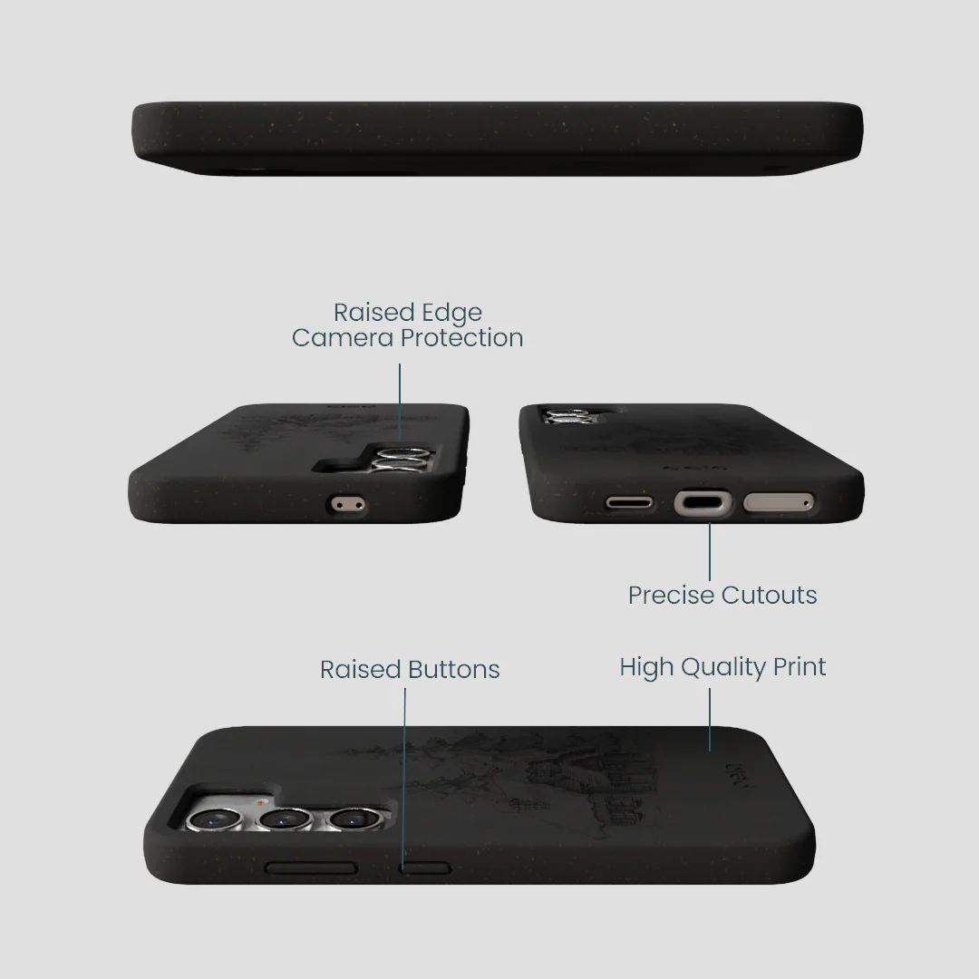 Black Lone Cabin Samsung Galaxy S25 Case - Image 3