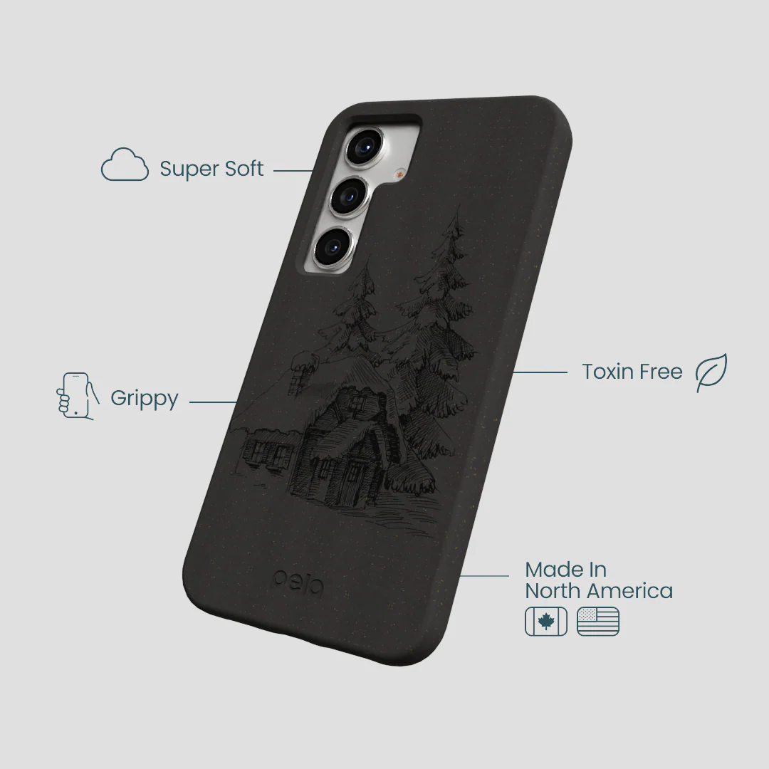 Black Lone Cabin Samsung Galaxy S25 Case - Image 4