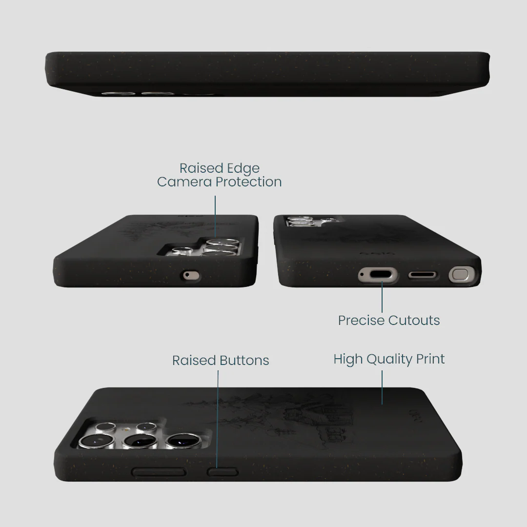 Black Lone Cabin Samsung Galaxy S25 Ultra Case - Image 3