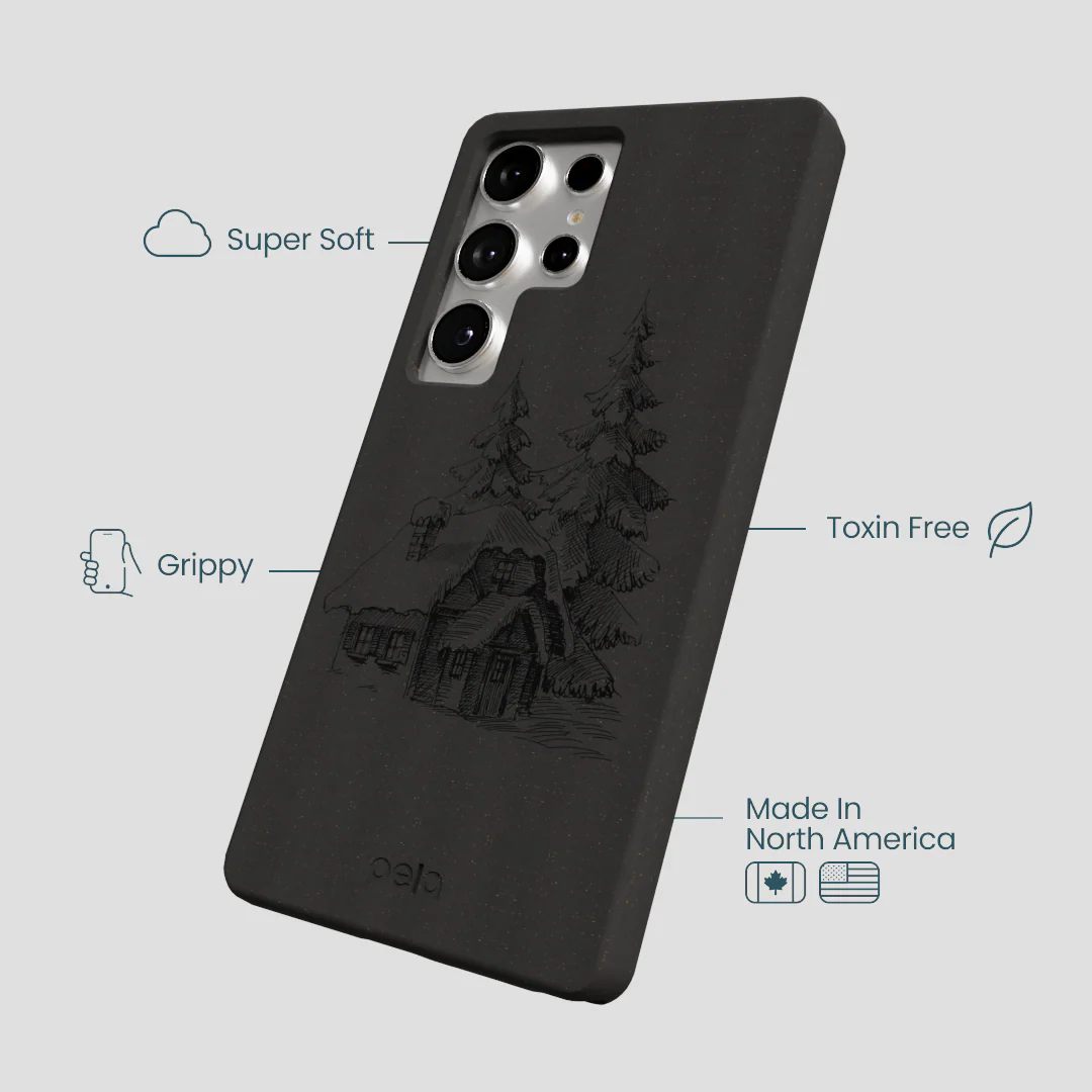 Black Lone Cabin Samsung Galaxy S25 Ultra Case - Image 4