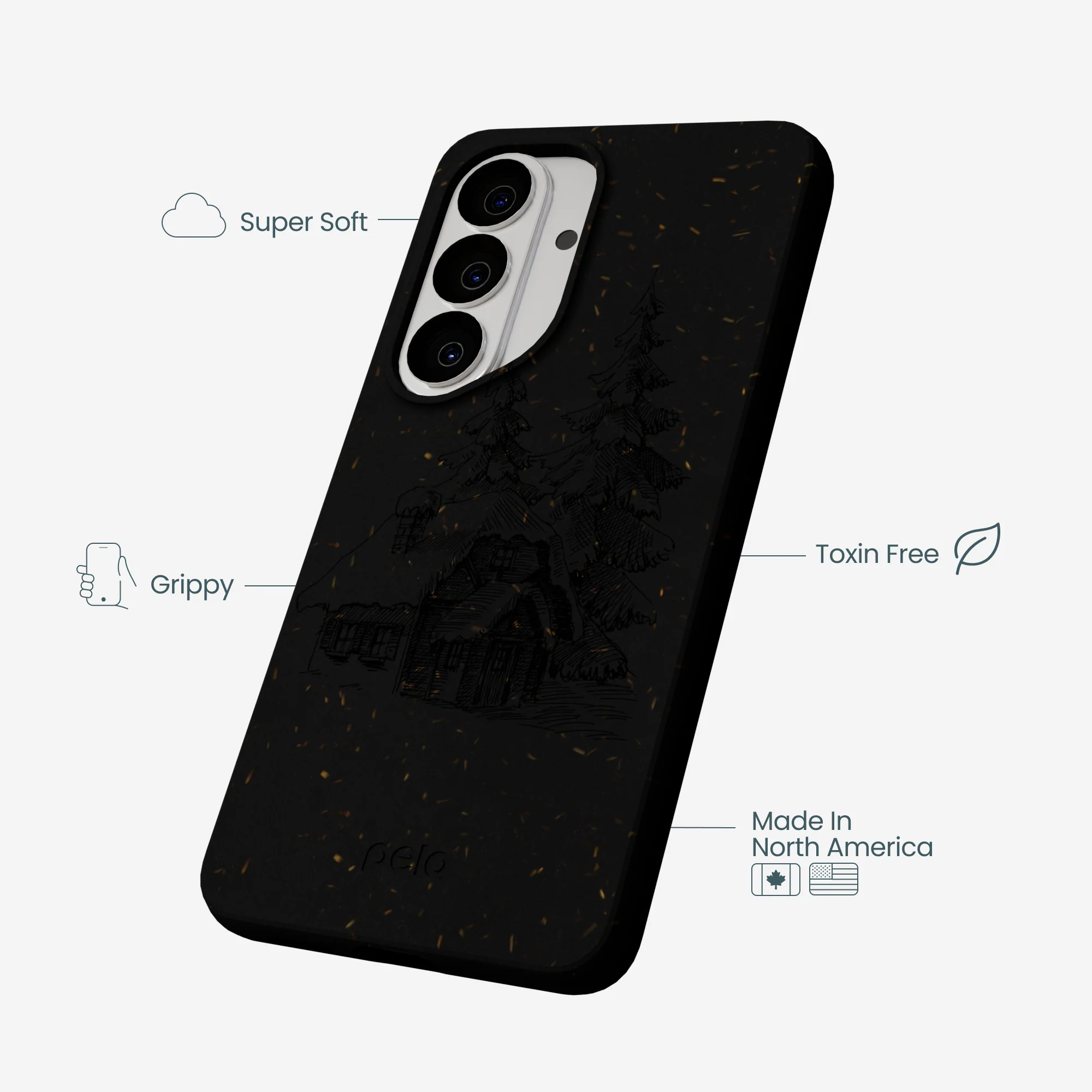 Black Lone Cabin Samsung Galaxy S26 Case - Image 4