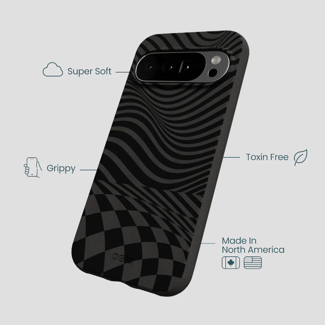 Black Melted Checkers Google Pixel 10 Pro XL Case - Image 4