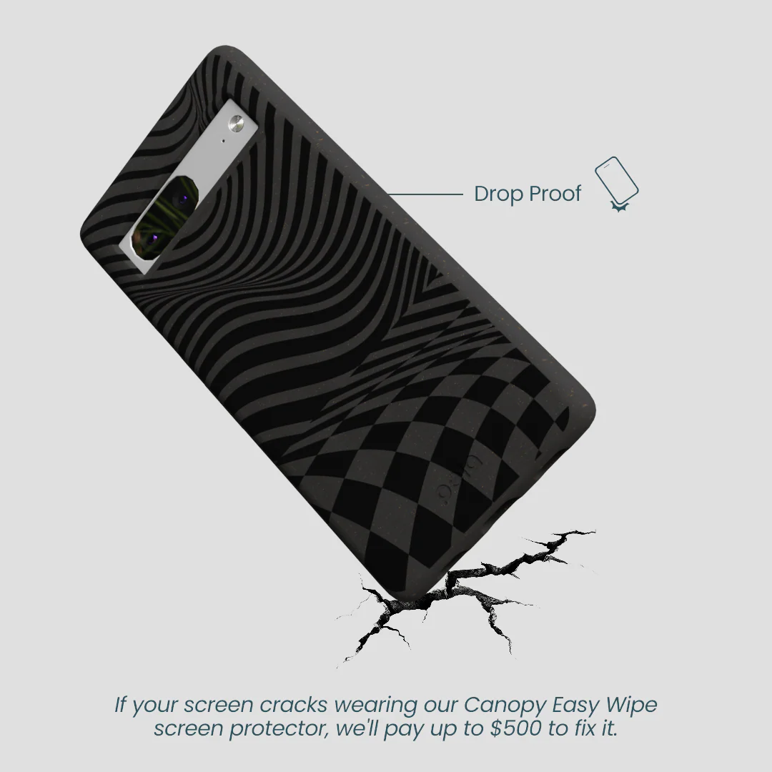 Black Melted Checkers Google Pixel 7 Case - Image 5