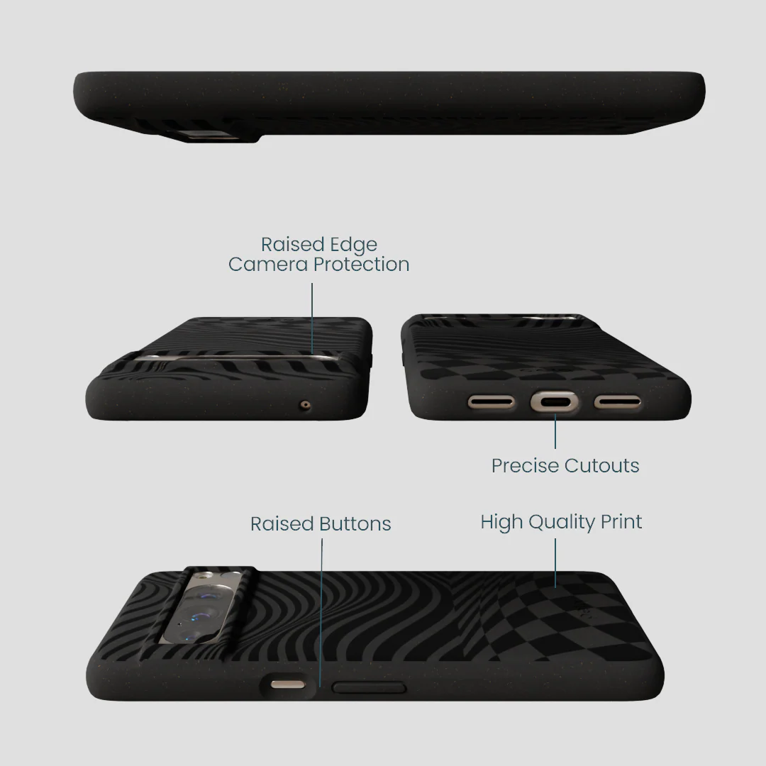 Black Melted Checkers Google Pixel 8 Pro Case - Image 3