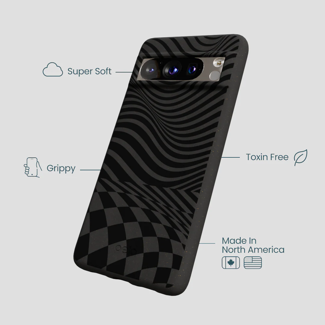 Black Melted Checkers Google Pixel 8 Pro Case - Image 4