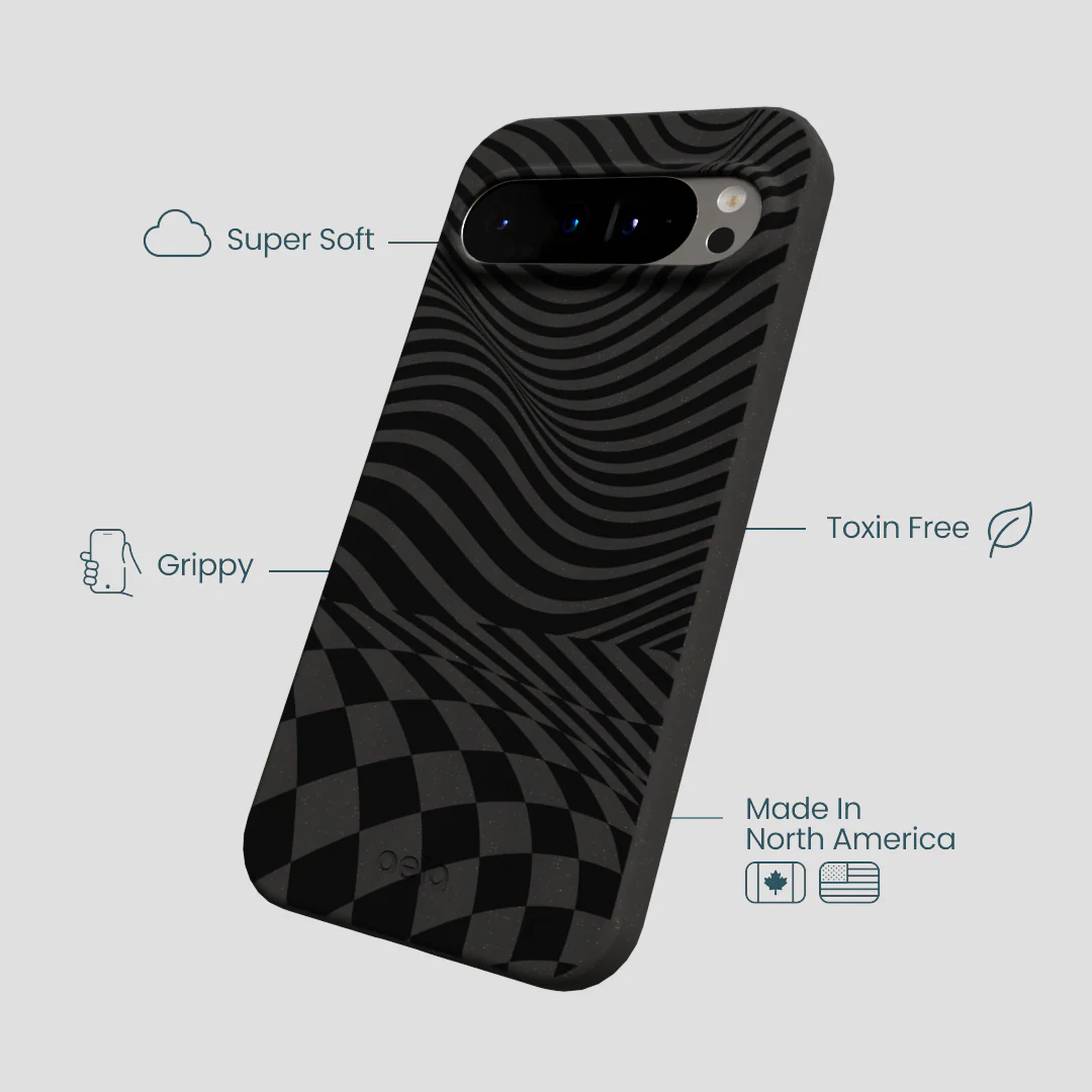Black Melted Checkers Google Pixel 9 Pro XL Case - Image 4