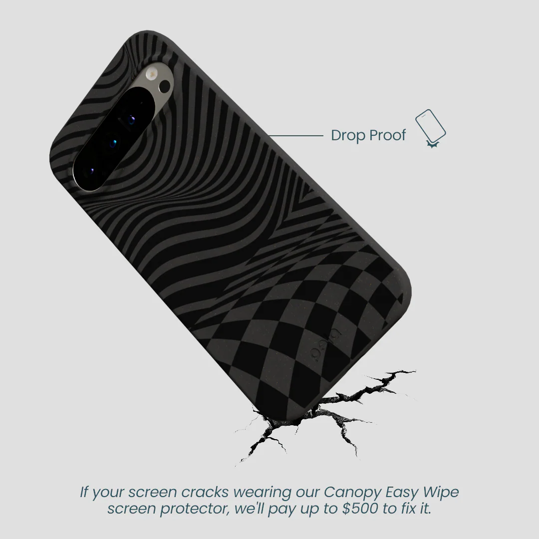 Black Melted Checkers Google Pixel 9 Pro XL Case - Image 5