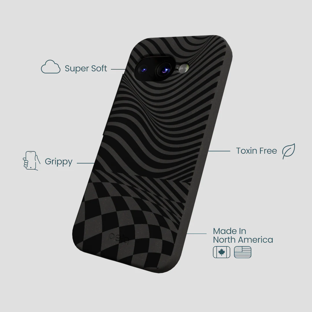 Black Melted Checkers Google Pixel 9a Case - Image 4