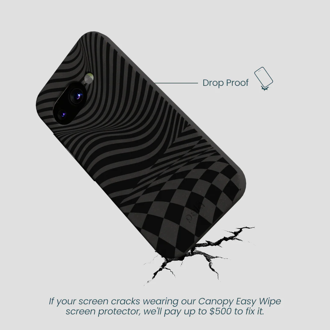 Black Melted Checkers Google Pixel 9a Case - Image 5