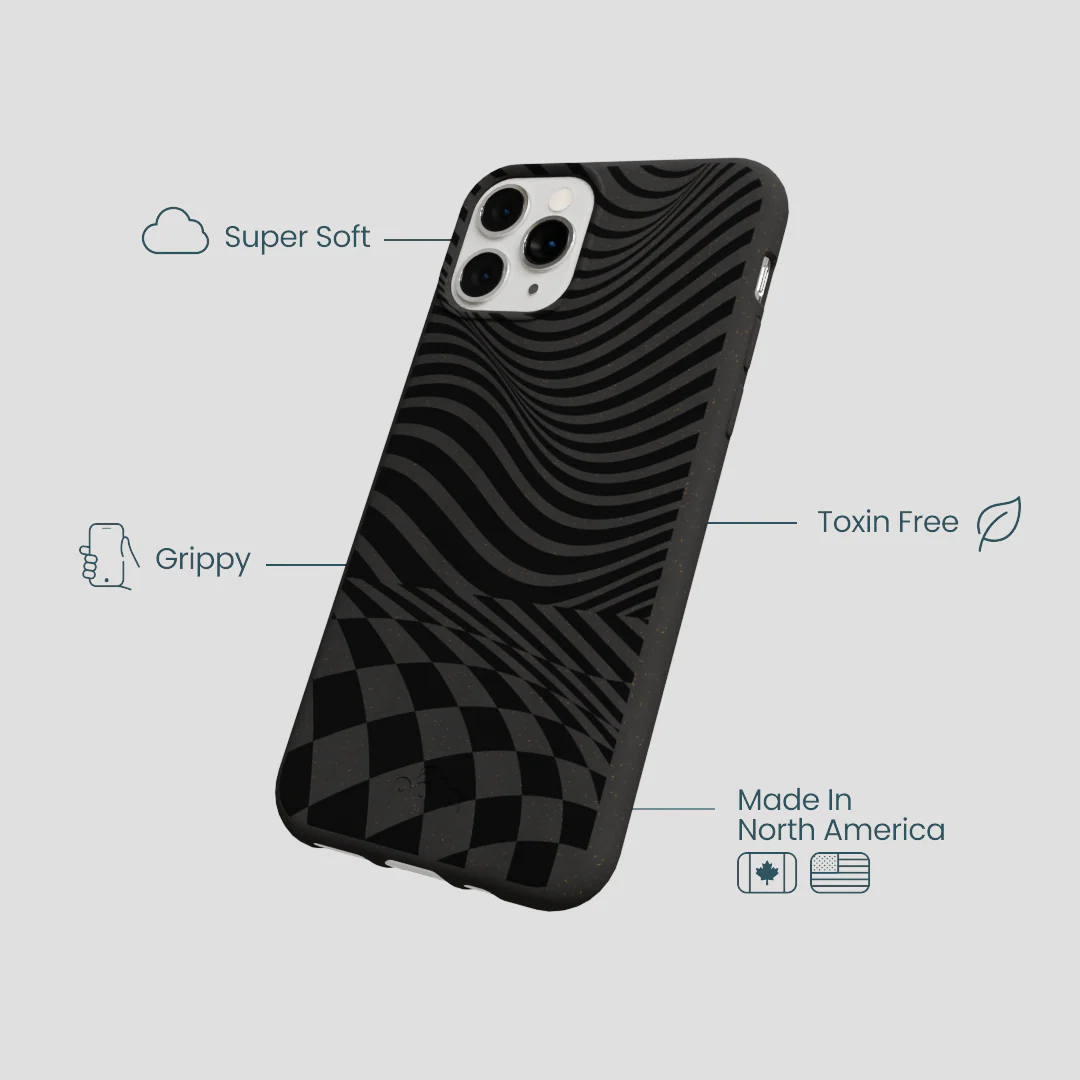 Black Melted Checkers iPhone 11 Pro Case - Image 4