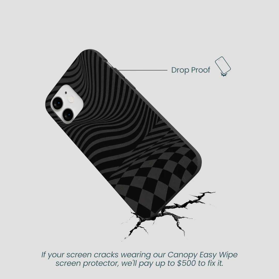 Black Melted Checkers iPhone 12 Mini Case - Image 5