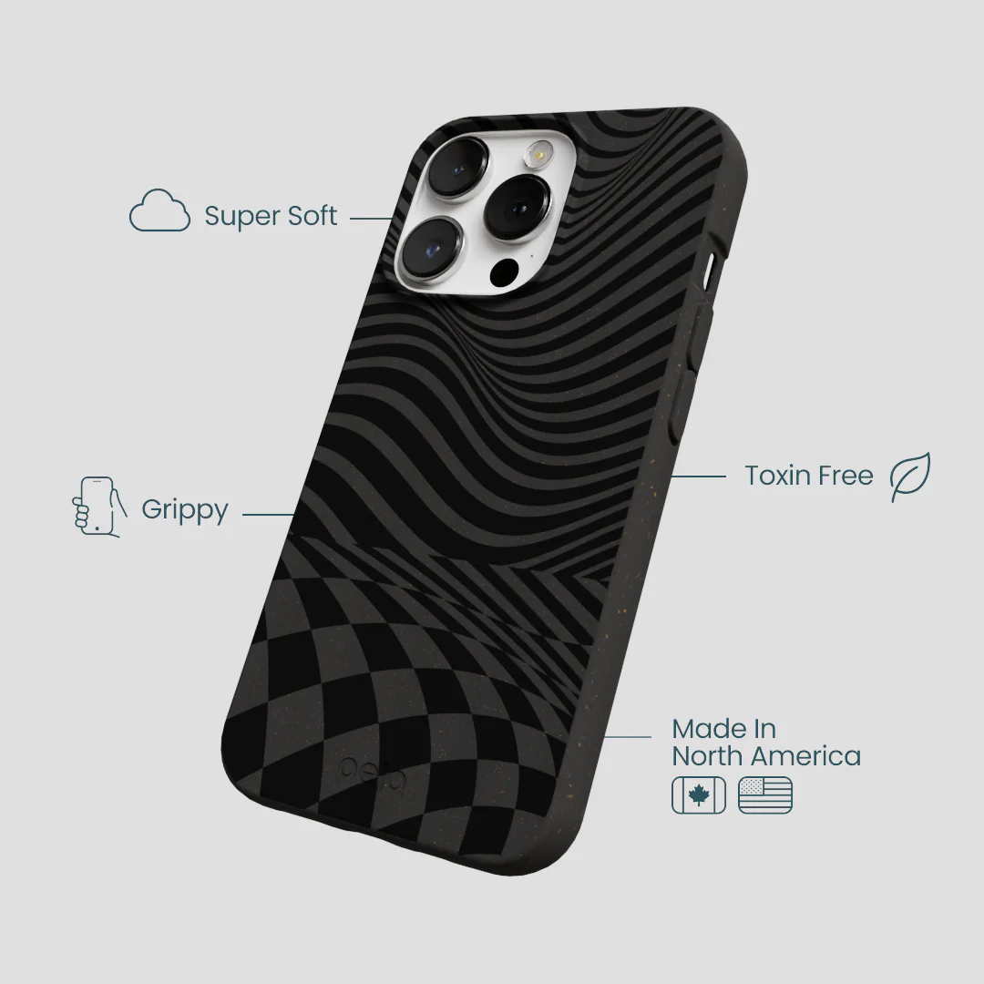 Black Melted Checkers iPhone 13 Pro Max Case - Image 4