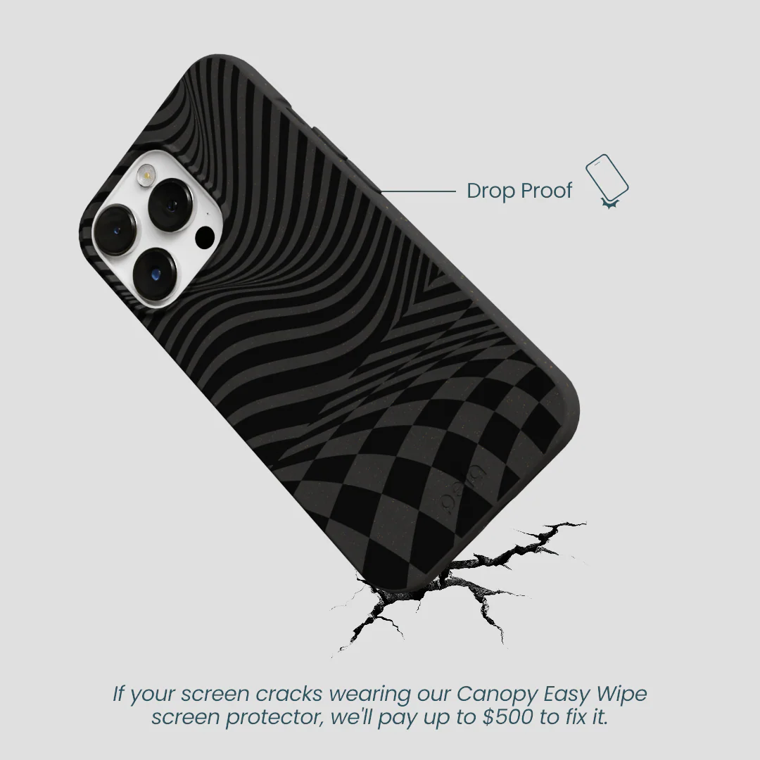 Black Melted Checkers iPhone 13 Pro Max Case - Image 5