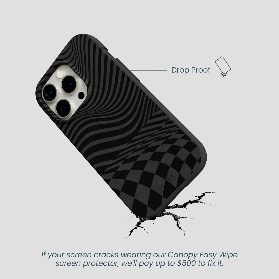 Black Melted Checkers iPhone 14 Pro Case - Image 5