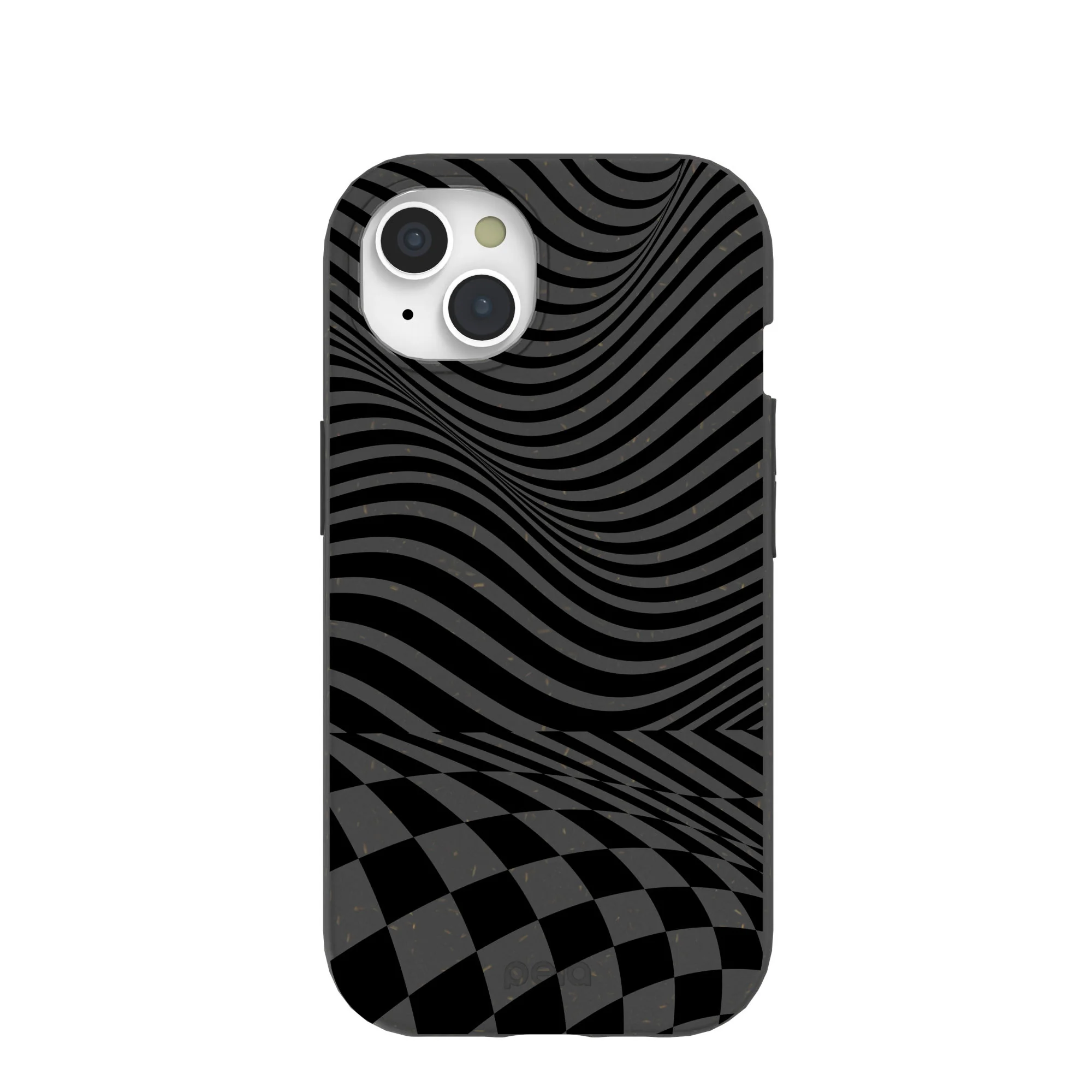 Black Melted Checkers iPhone 15 Case