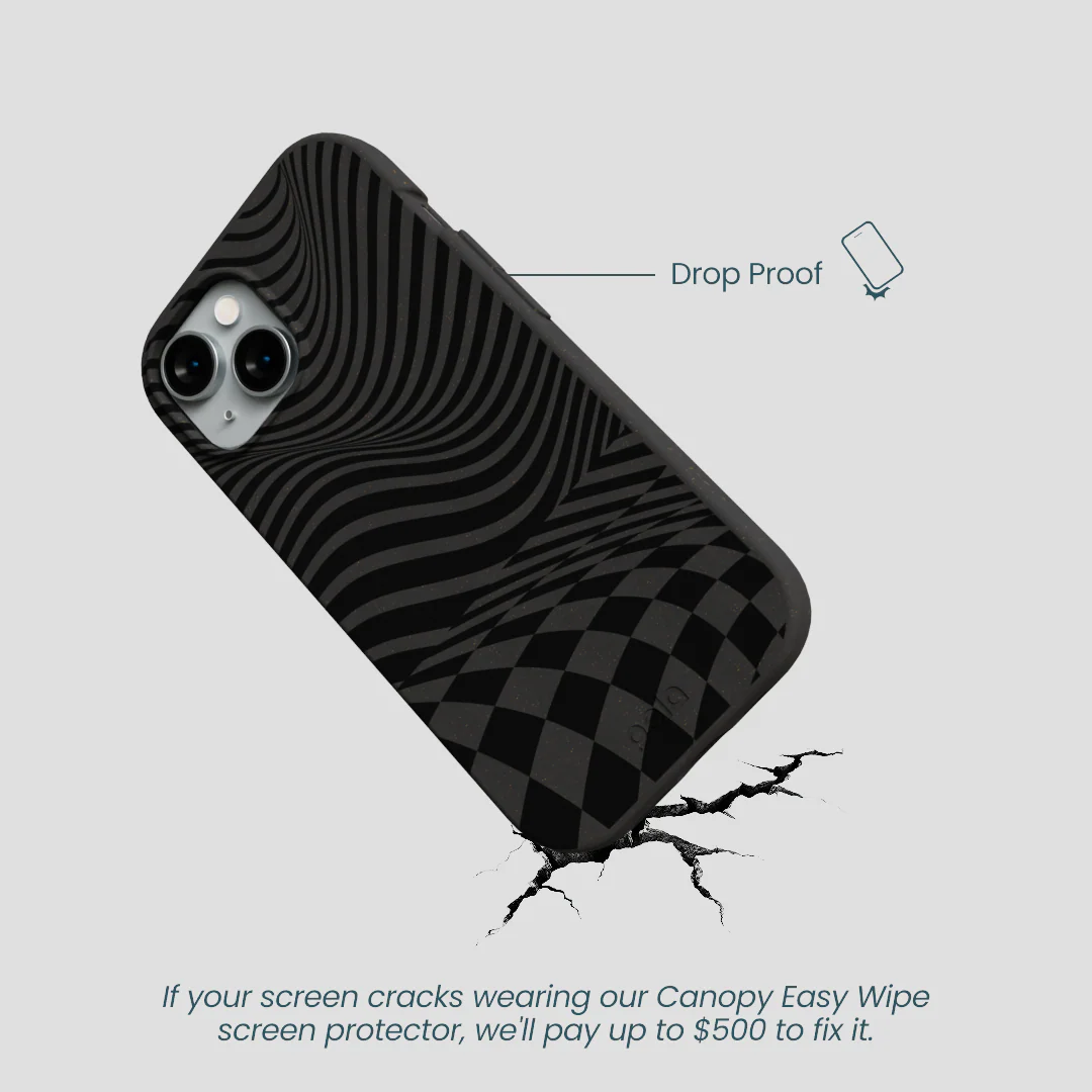 Black Melted Checkers iPhone 15 Case - Image 5