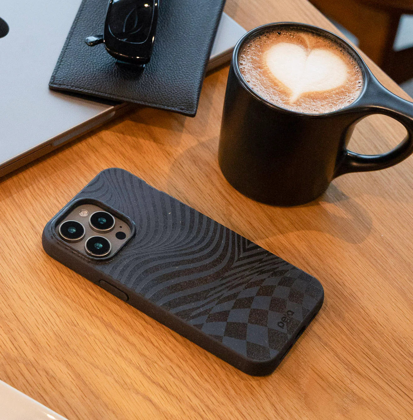 Black Melted Checkers iPhone 15 Plus Case - Image 6