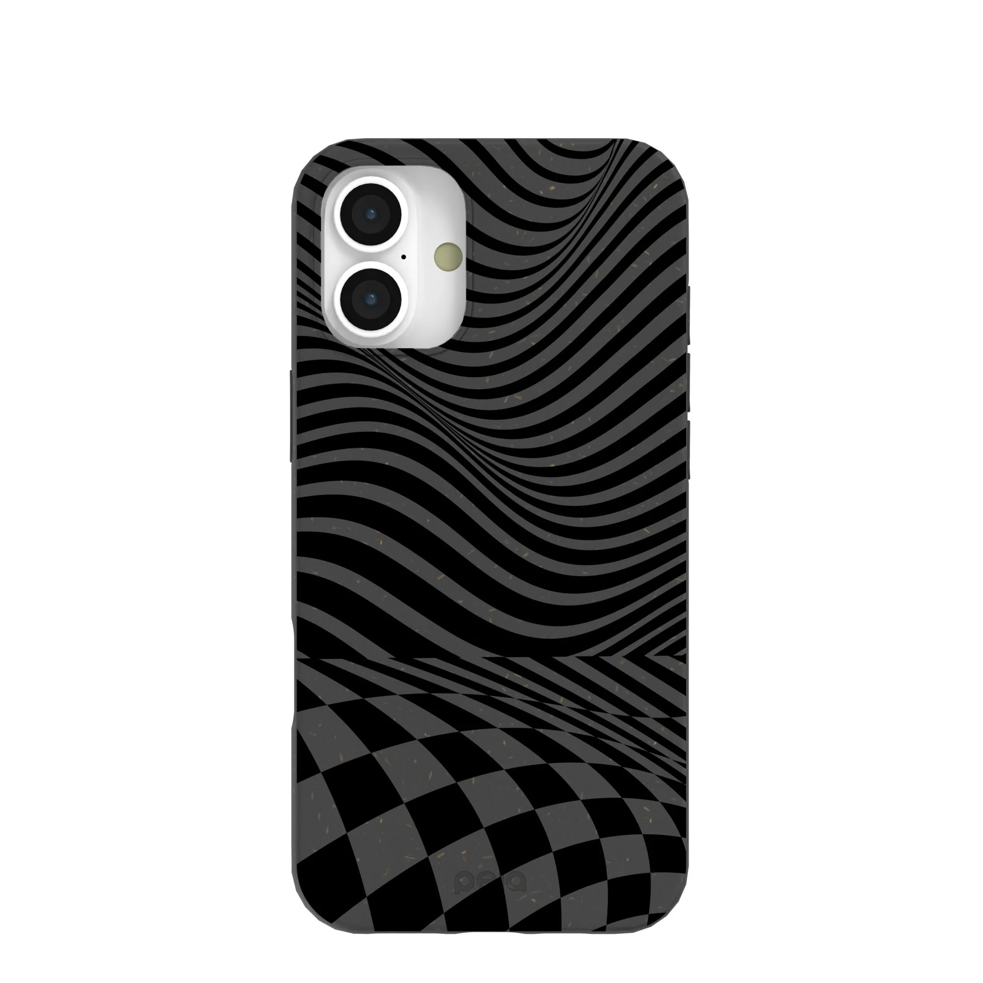 Black Melted Checkers iPhone 16 Plus Case