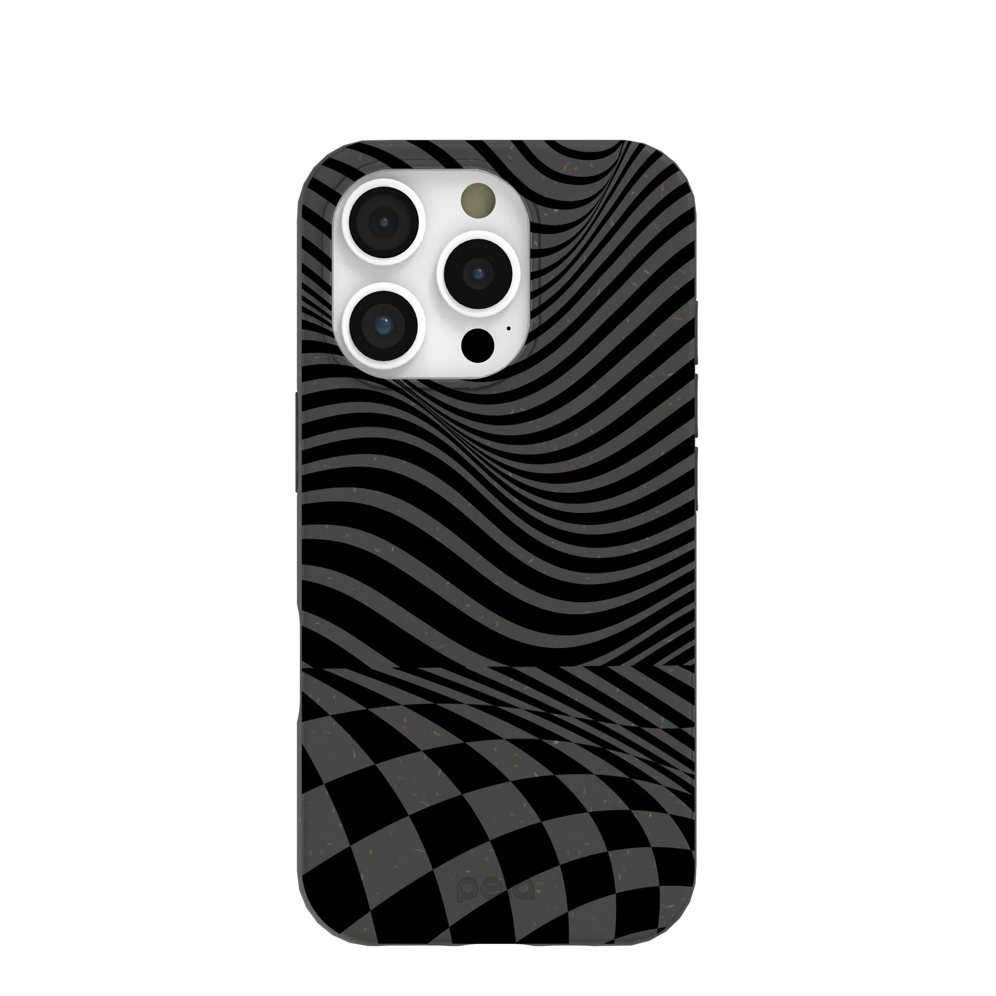 Black Melted Checkers iPhone 16 Pro Case