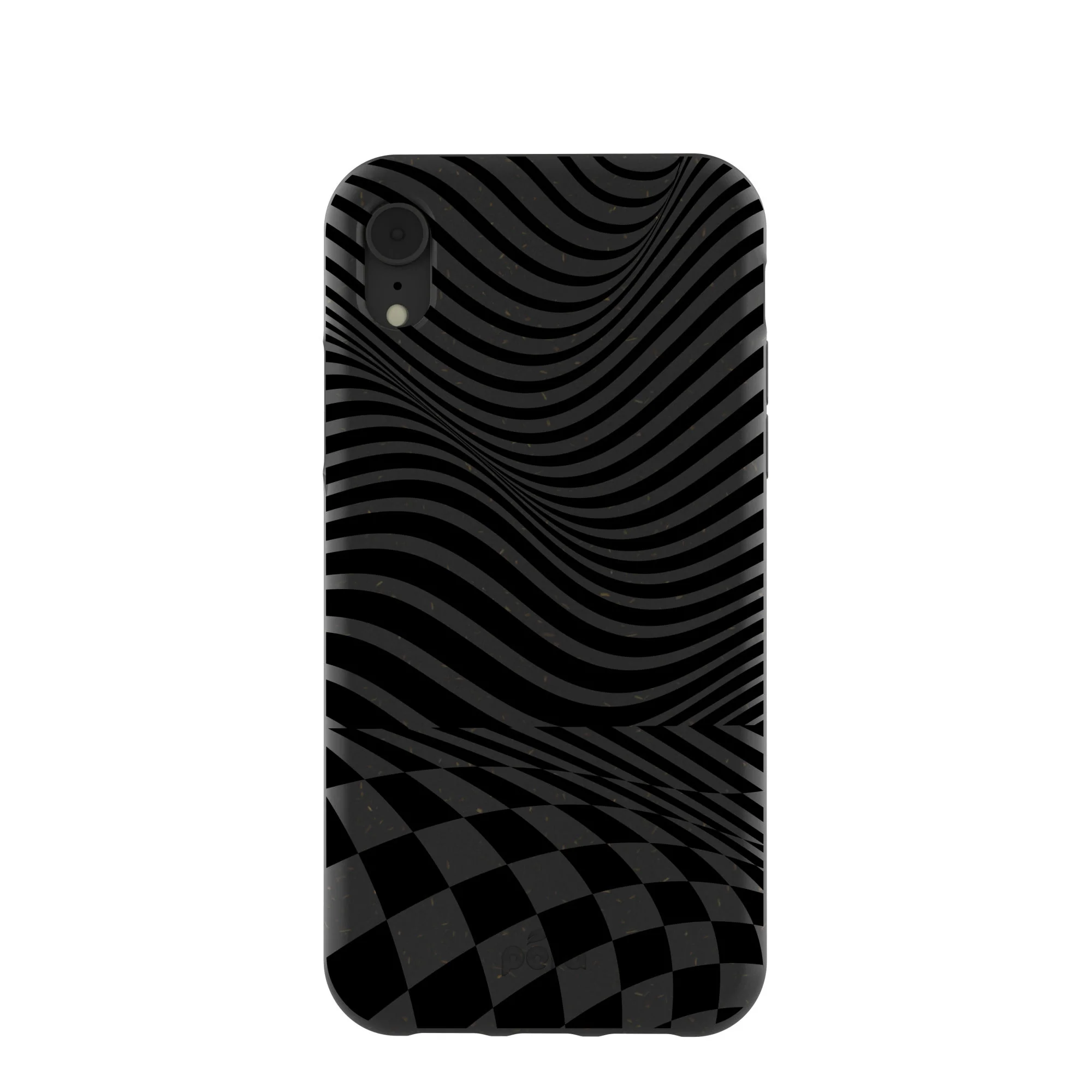 Black Melted Checkers iPhone XR Case