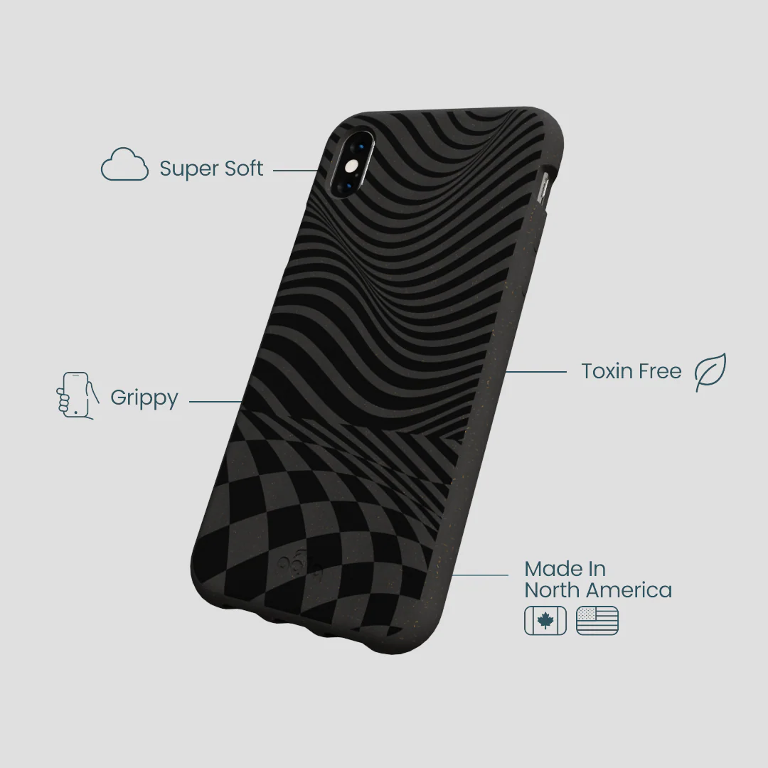 Black Melted Checkers iPhone XR Case - Image 4