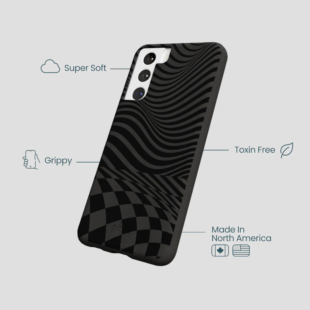 Black Melted Checkers Samsung Galaxy S21 Case - Image 4