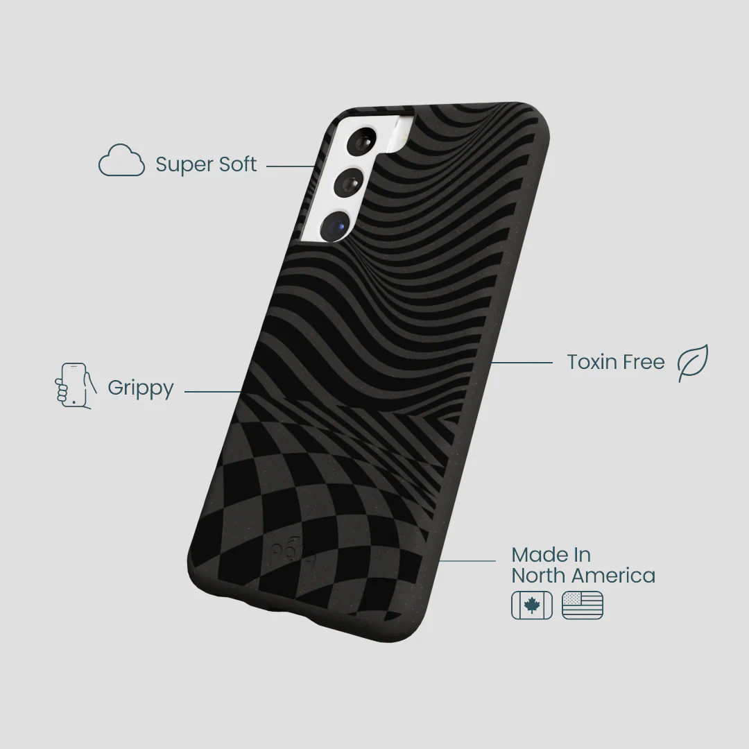 Black Melted Checkers Samsung Galaxy S22 Case - Image 4