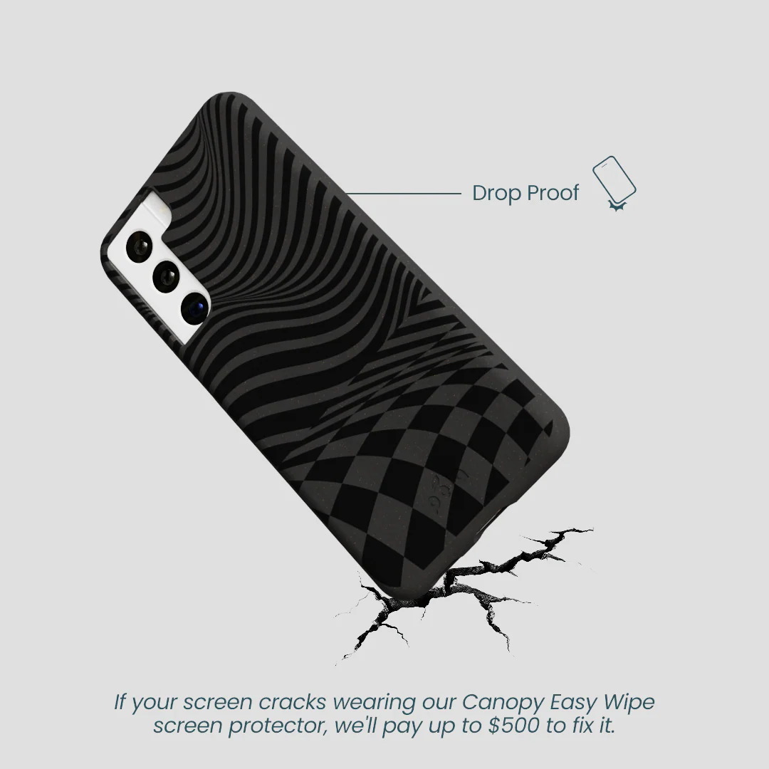 Black Melted Checkers Samsung Galaxy S22 Case - Image 5