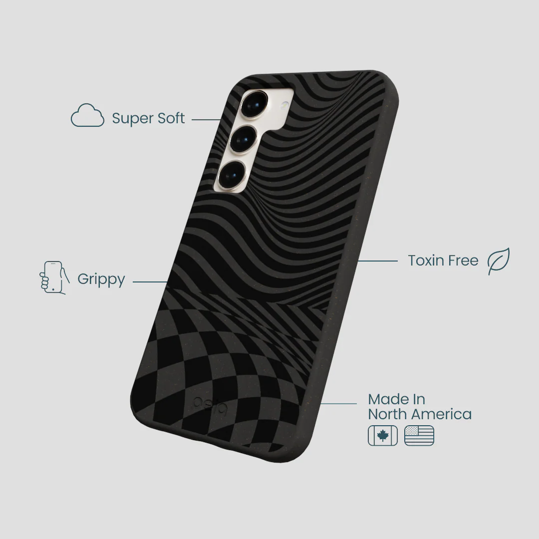 Black Melted Checkers Samsung Galaxy S23 Case - Image 4