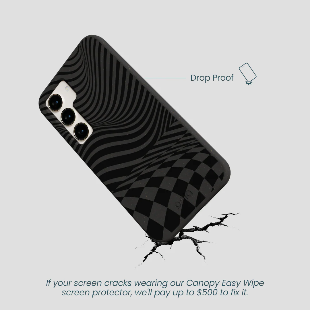 Black Melted Checkers Samsung Galaxy S23 Case - Image 5