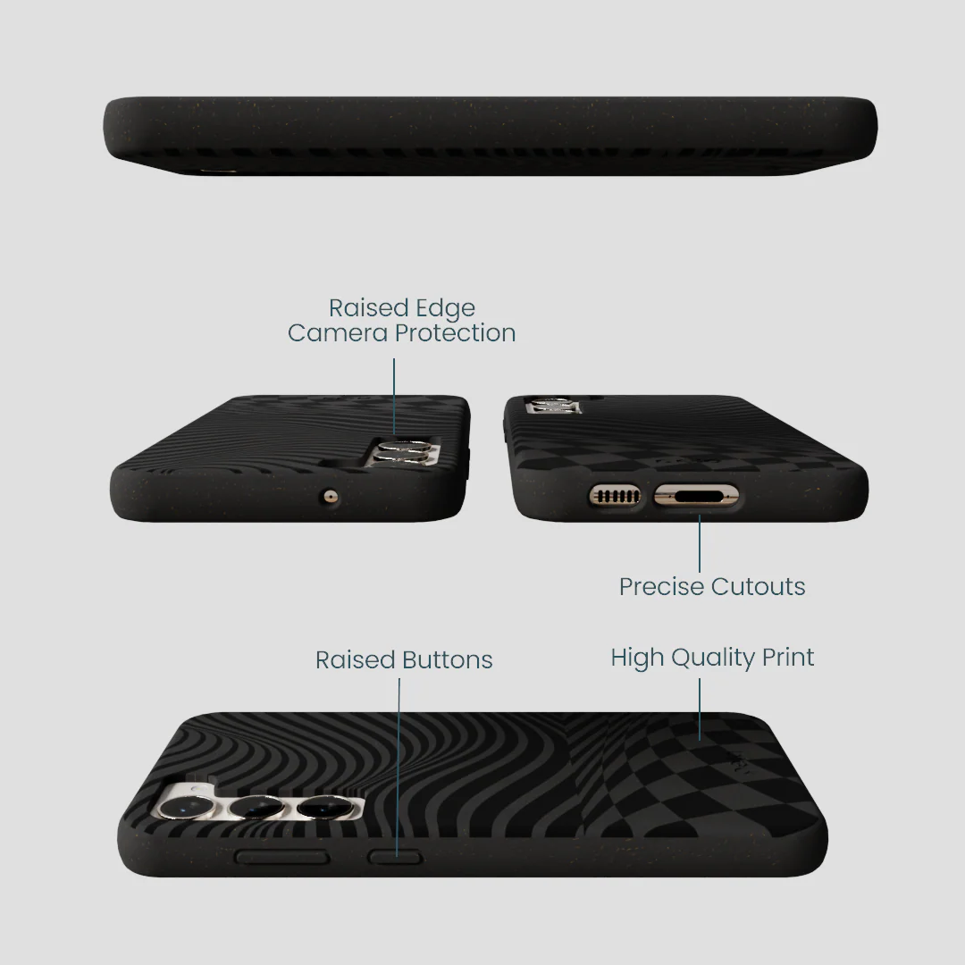 Black Melted Checkers Samsung Galaxy S23+(Plus) Case - Image 3