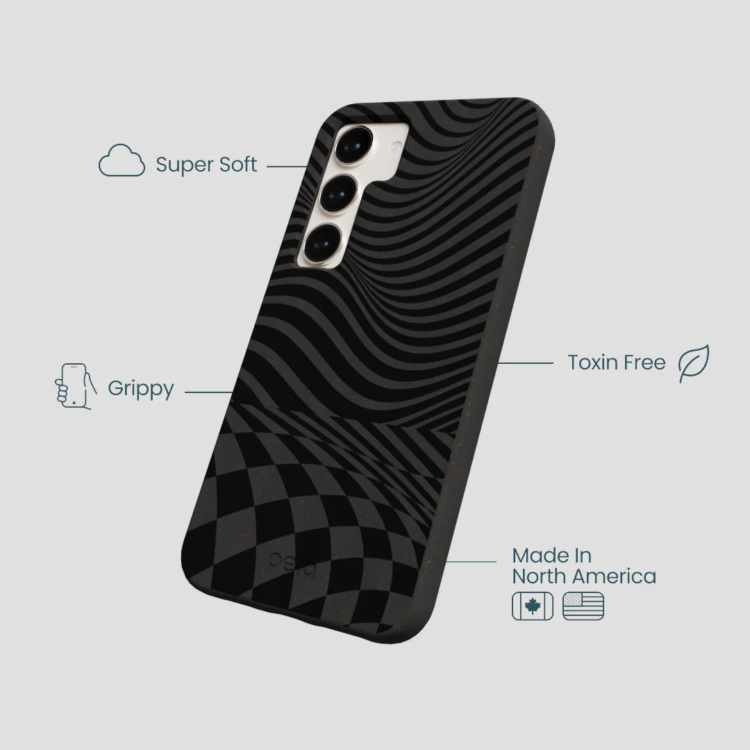 Black Melted Checkers Samsung Galaxy S24 Case - Image 4