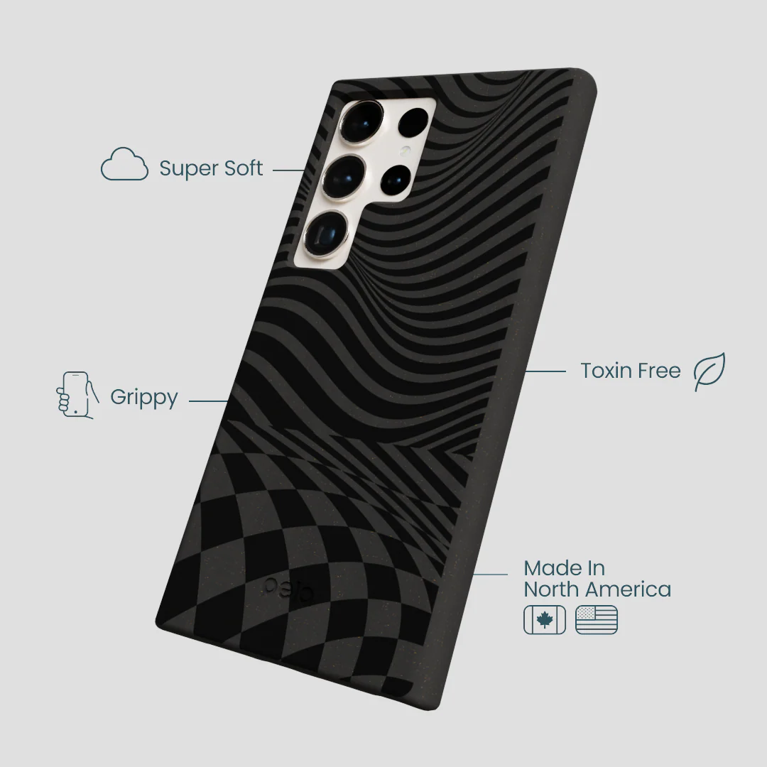 Black Melted Checkers Samsung Galaxy S24 Ultra Case - Image 4