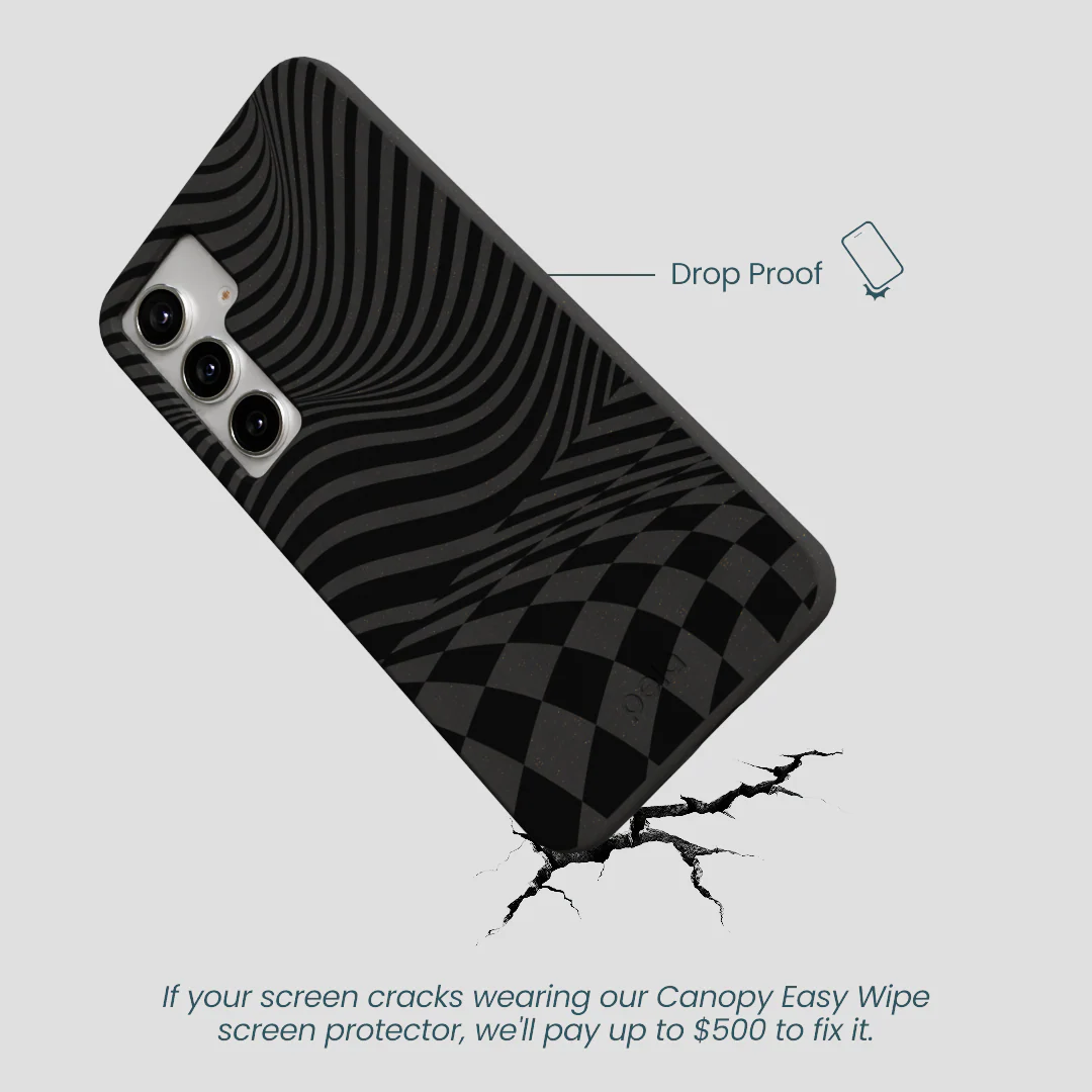 Black Melted Checkers Samsung Galaxy S25+(Plus) Case - Image 5