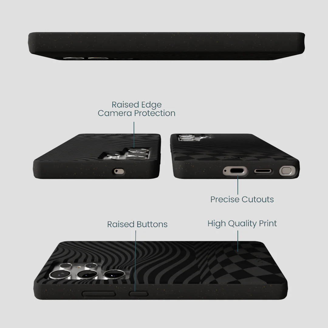 Black Melted Checkers Samsung Galaxy S25 Ultra Case - Image 3