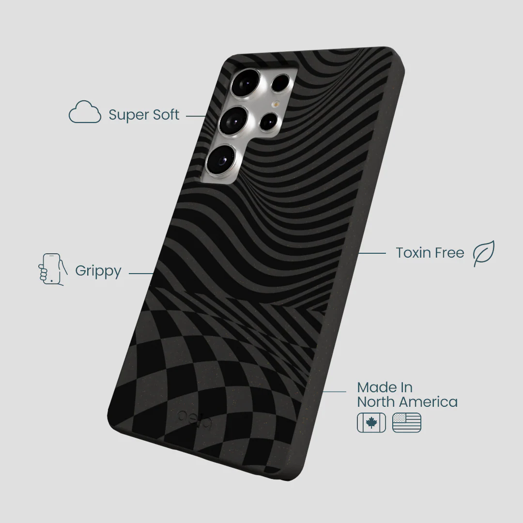 Black Melted Checkers Samsung Galaxy S25 Ultra Case - Image 4