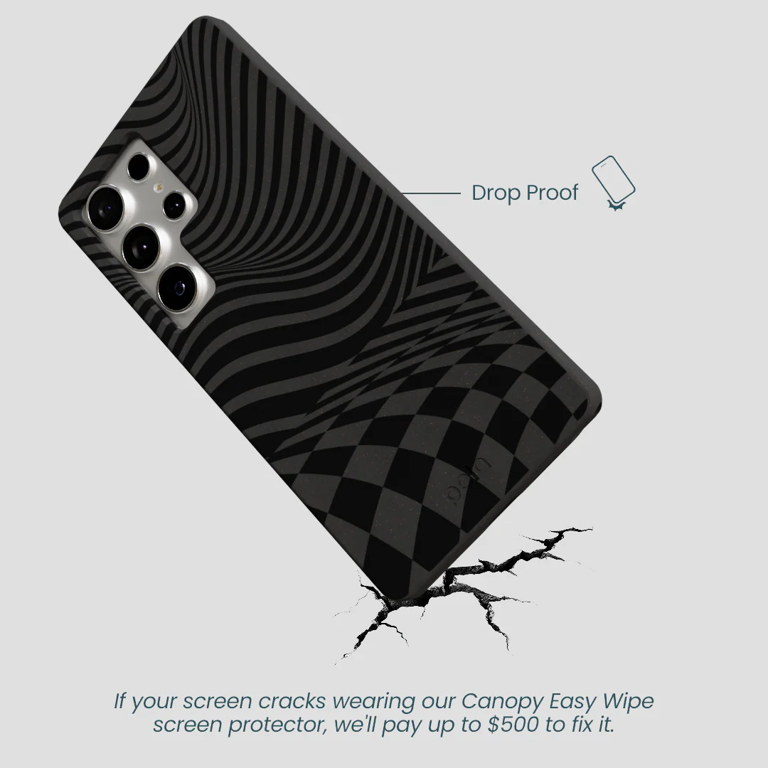 Black Melted Checkers Samsung Galaxy S25 Ultra Case - Image 5
