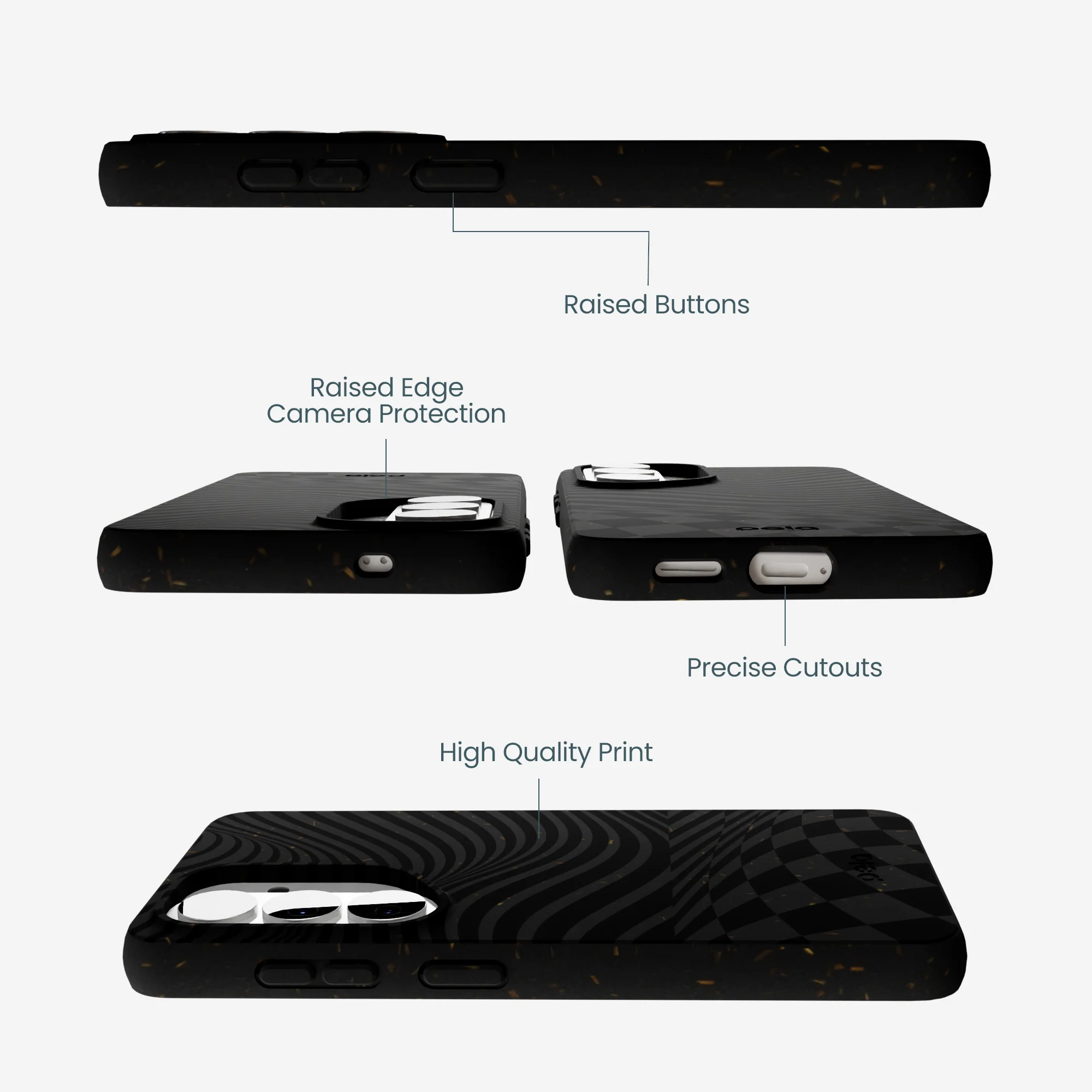 Black Melted Checkers Samsung Galaxy S26 Case - Image 3