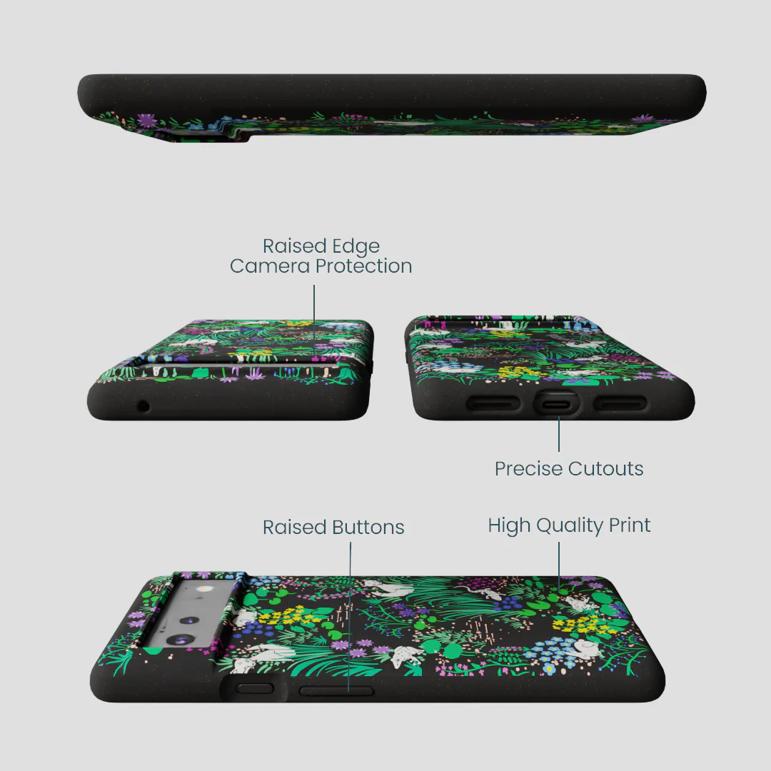 Black Midnight Pond Google Pixel 6a Case - Image 3