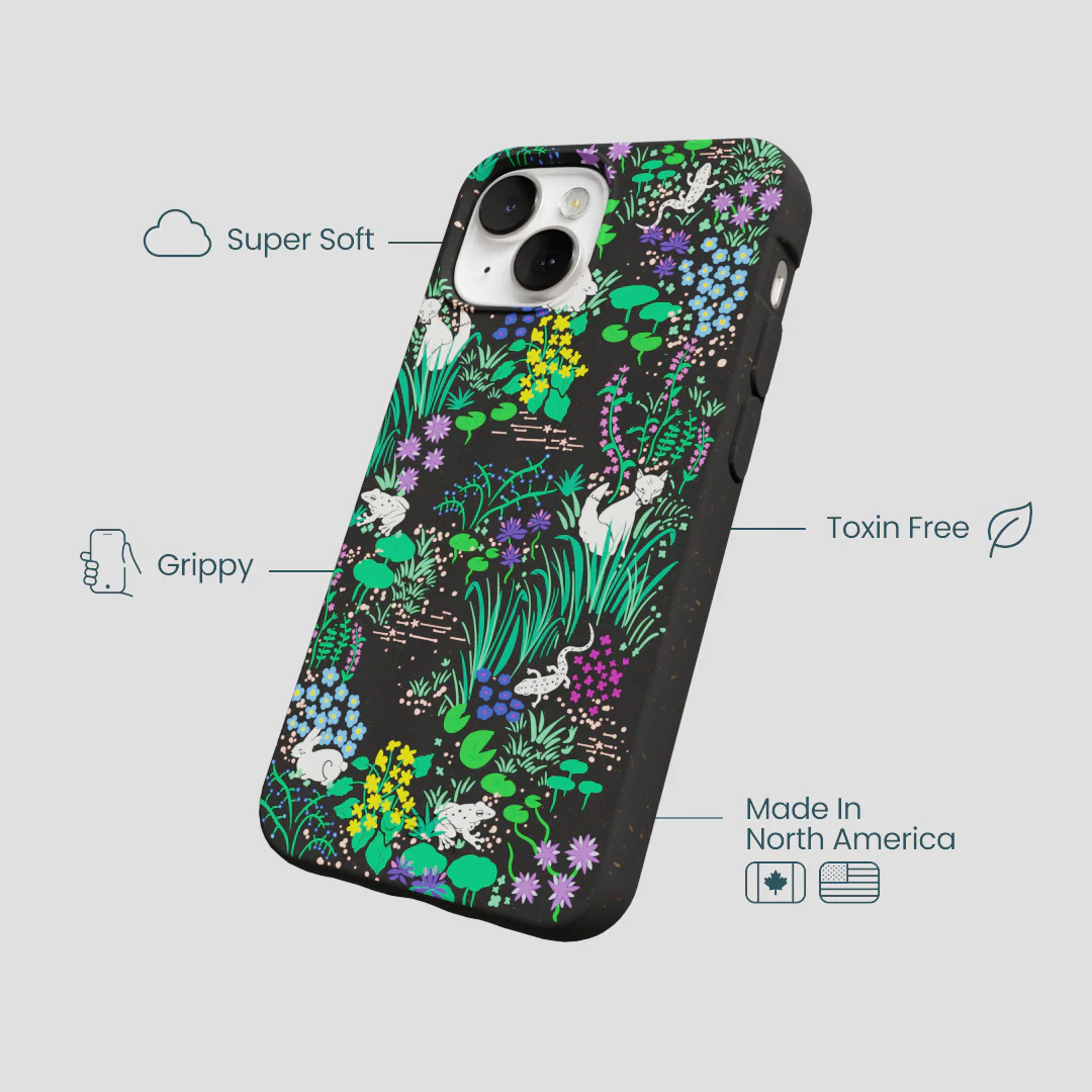 Black Midnight Pond iPhone 13 Case - Image 4