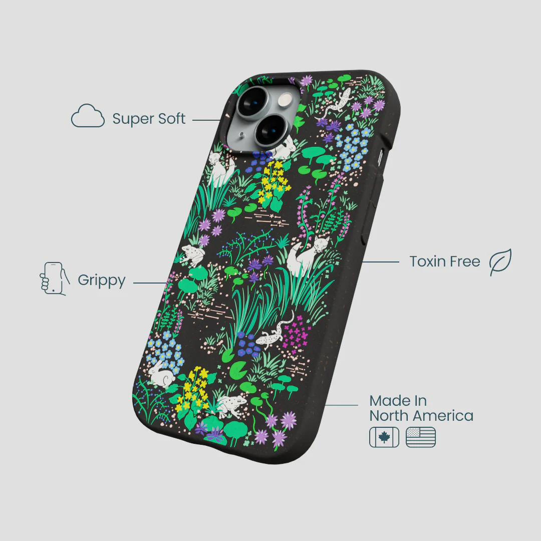 Black Midnight Pond iPhone 15 Case - Image 4