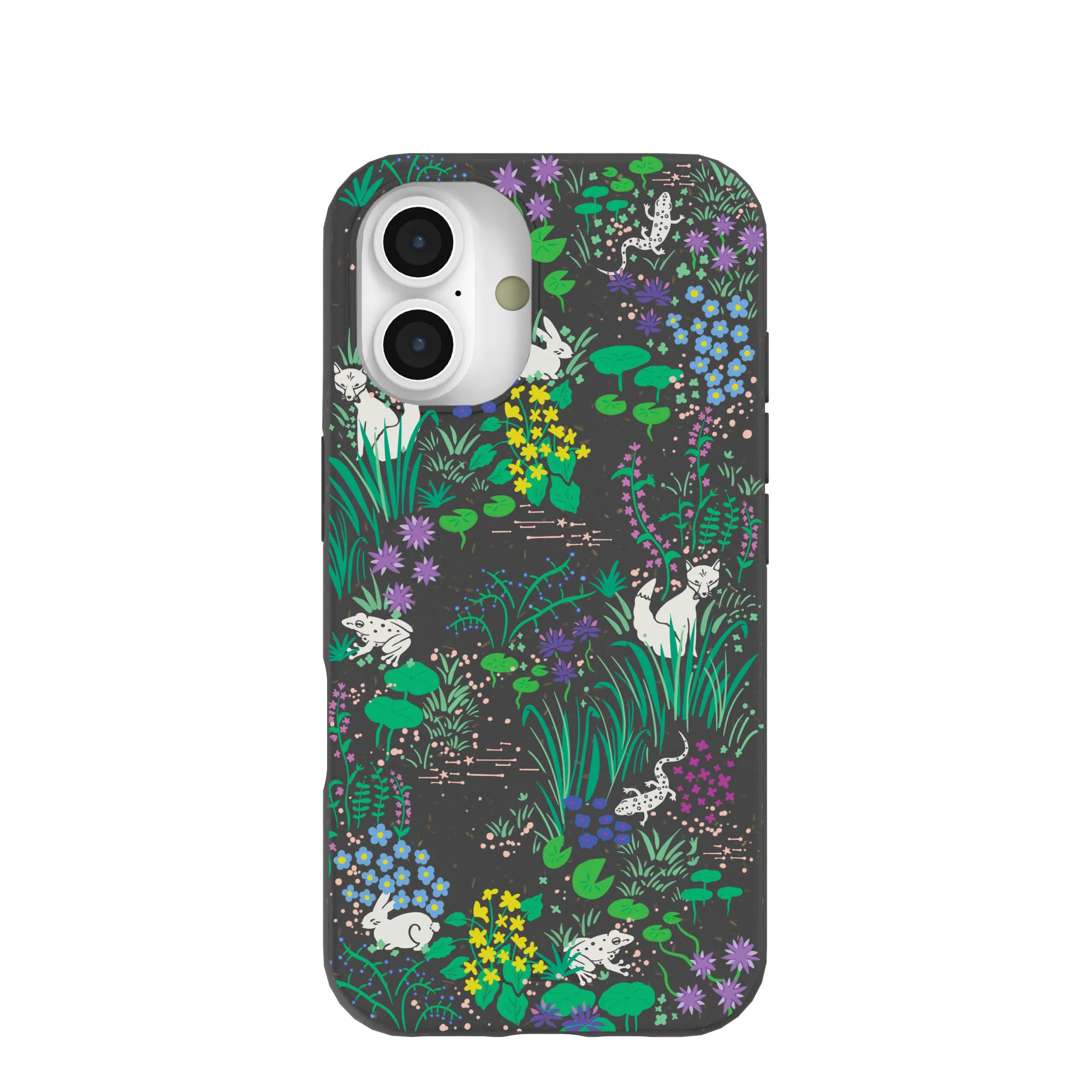 Black Midnight Pond iPhone 16 Case