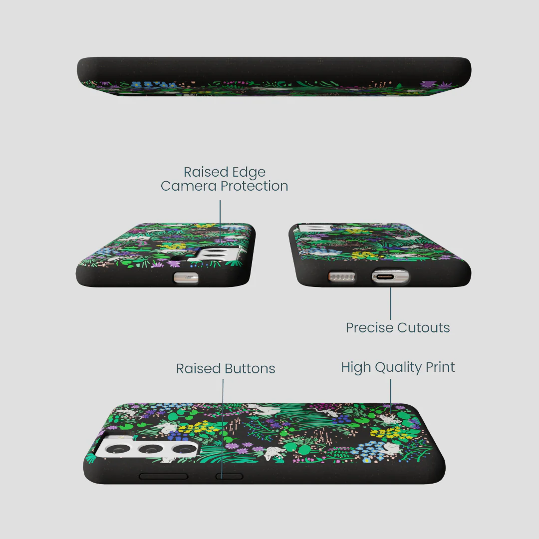Black Midnight Pond Samsung Galaxy S22 Case - Image 3