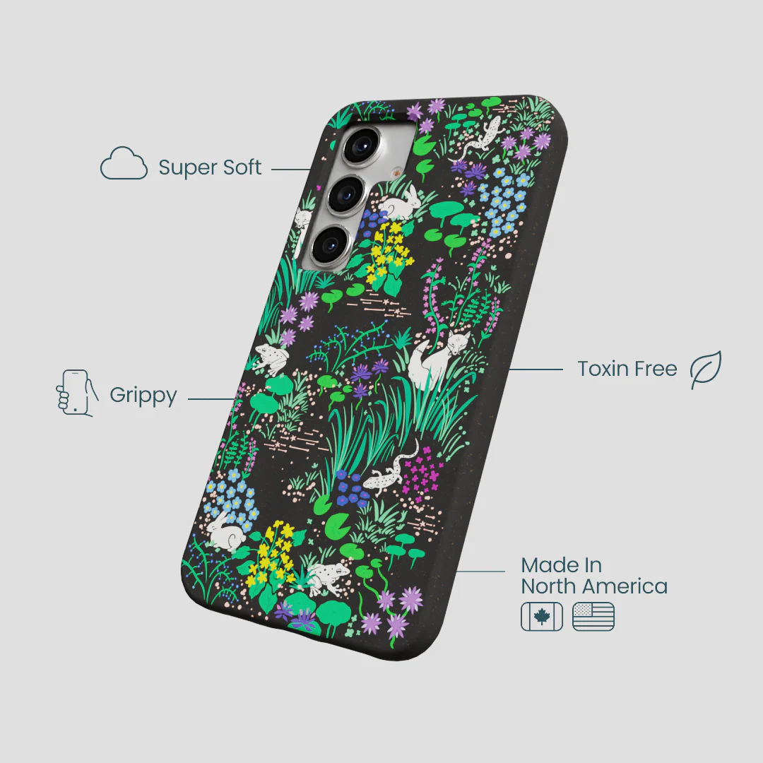 Black Midnight Pond Samsung Galaxy S25 Case - Image 4