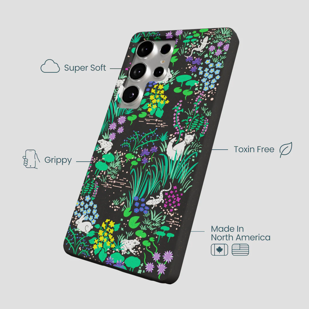 Black Midnight Pond Samsung Galaxy S25 Ultra Case - Image 4