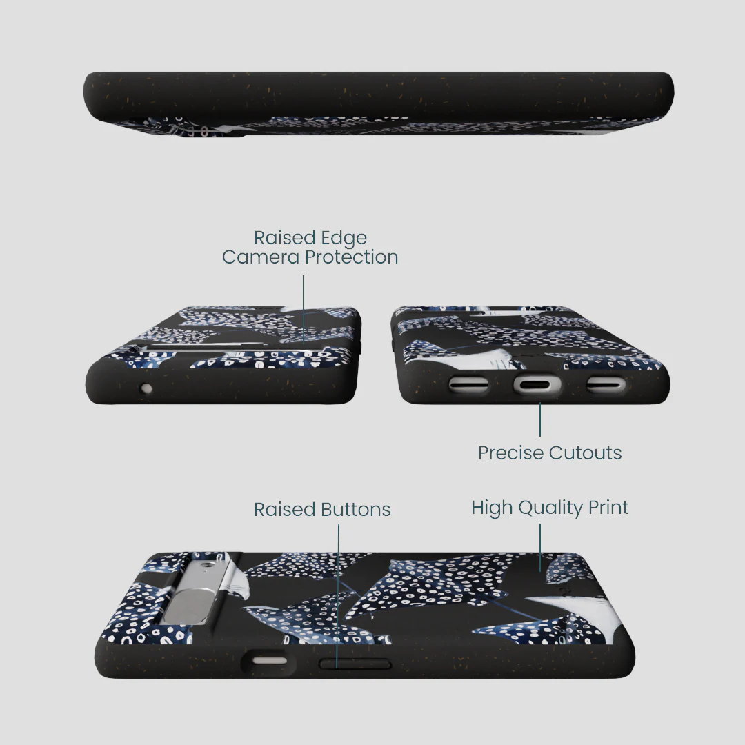 Black Midnight Rays Google Pixel 7a Case - Image 3