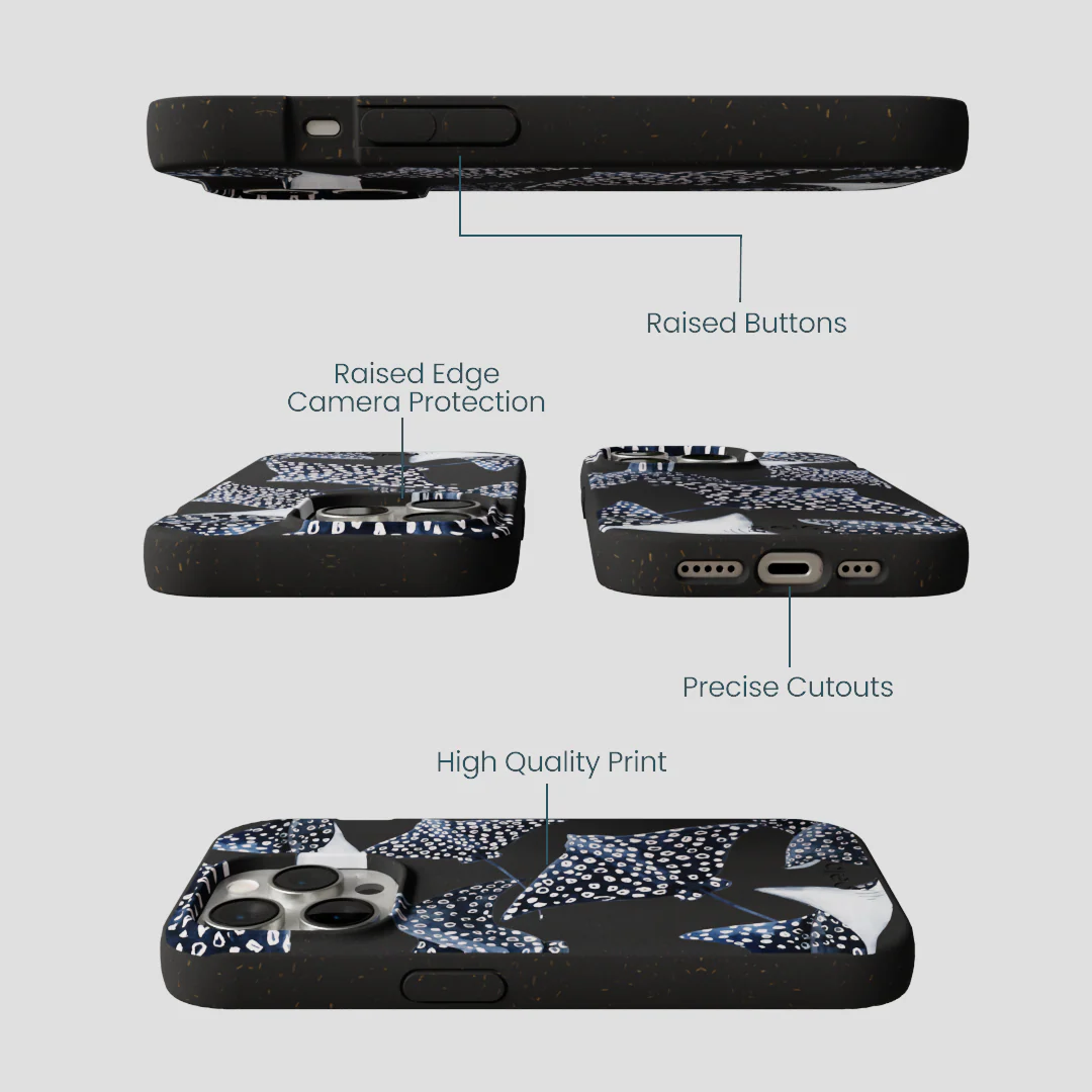 Black Midnight Rays iPhone 14 Pro Case - Image 3